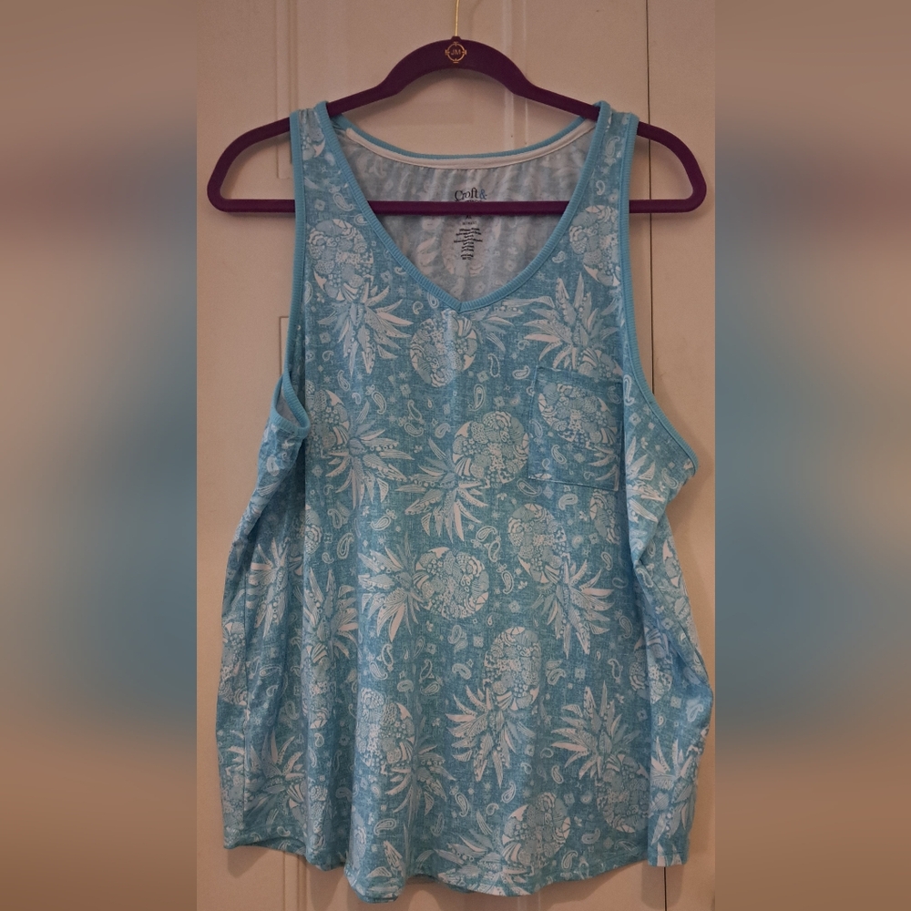 croft and Barrow summer pajamas. shorts snd sleevsless top XL